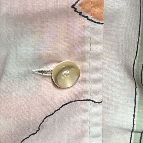 Rare NWT Tanner Fletcher WHITE JOYCE SHIRT IN ORANGE POPPIES Mens Sz XS Women - Picture 4 of 8